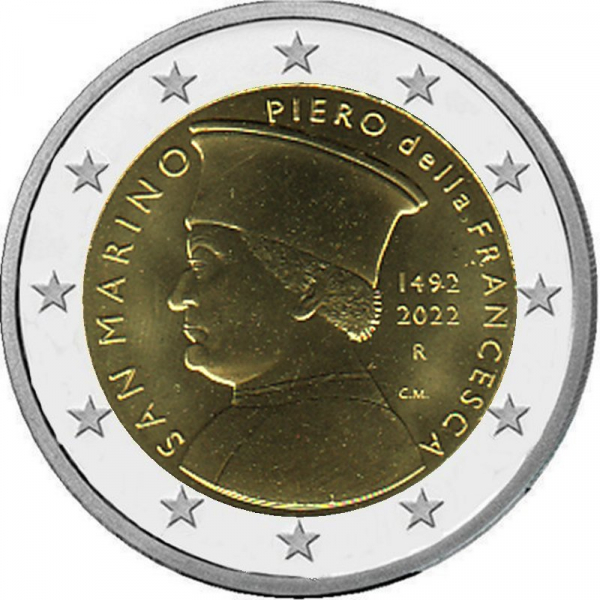 2 € San Marino - 2022 - 530. Todestag von P.Della Francesca