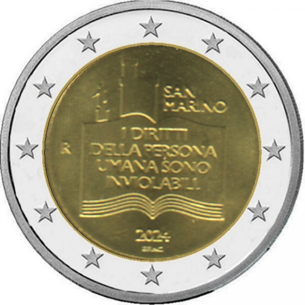 2 € San Marino - 2024 - 50. Jahrestag der Erklärung der Bürgerrechte