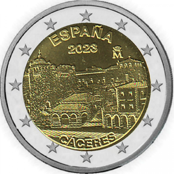2 € Spanien - 2023 - Altstadt von Caceres