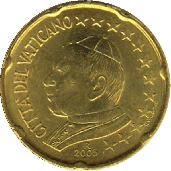 Vatikan - 2005 - 20 Cent Kursmünze - Papst Johannes Paul II.