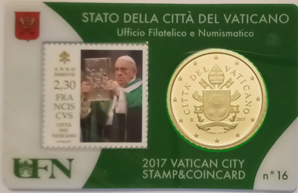 Vatikan - 2017 - CoinCard+Briefmarke -  Nr. 16 (2,30)