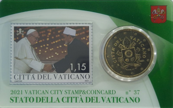 Vatikan - 2021 - CoinCard (37) + Stamp (1,15)