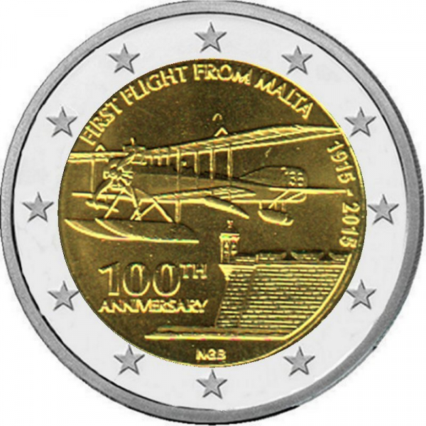 2 € Malta - 2015 - 100 Jahre Erstflug von Malta