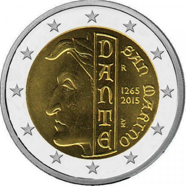 2 € San Marino - 2015 - Dante Alighieri